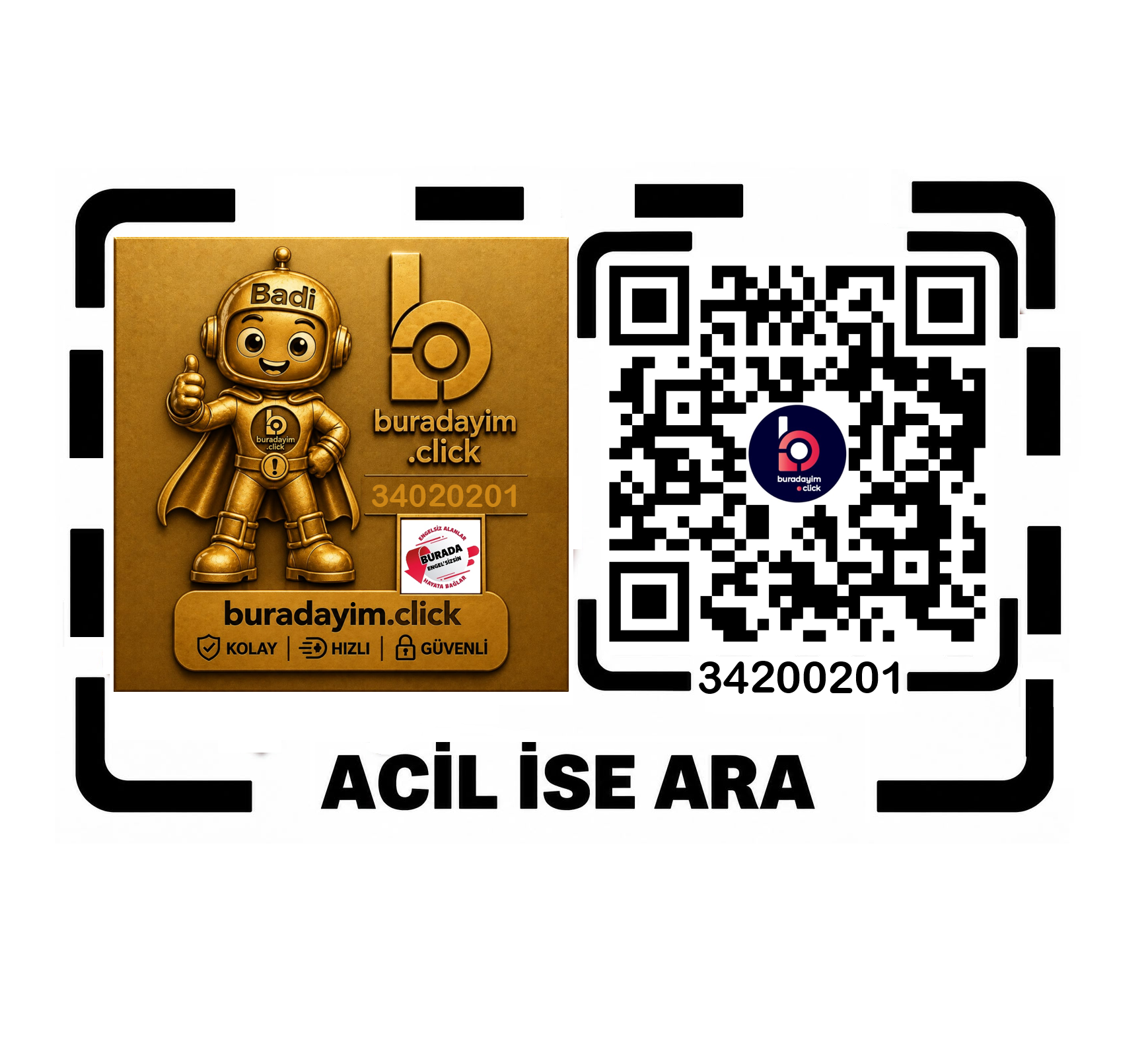 BADİ SAYISAL İŞYERİ KAPI ETİKETİ